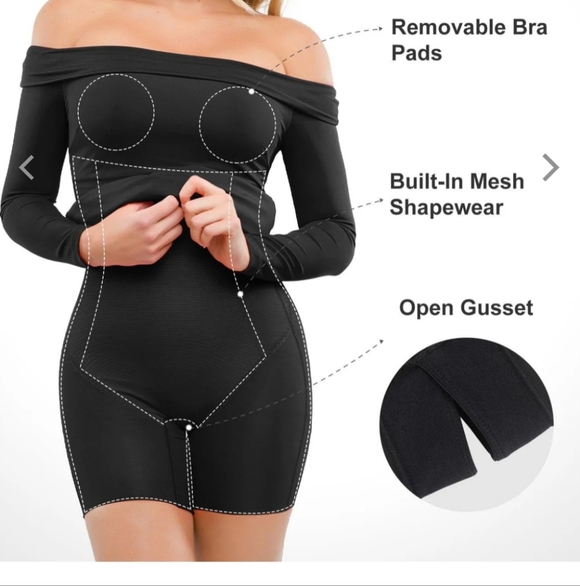 NWT POPILUSH SHAPEWEAR OFF THE SHOULDER DRESS - Picture 4 of 4